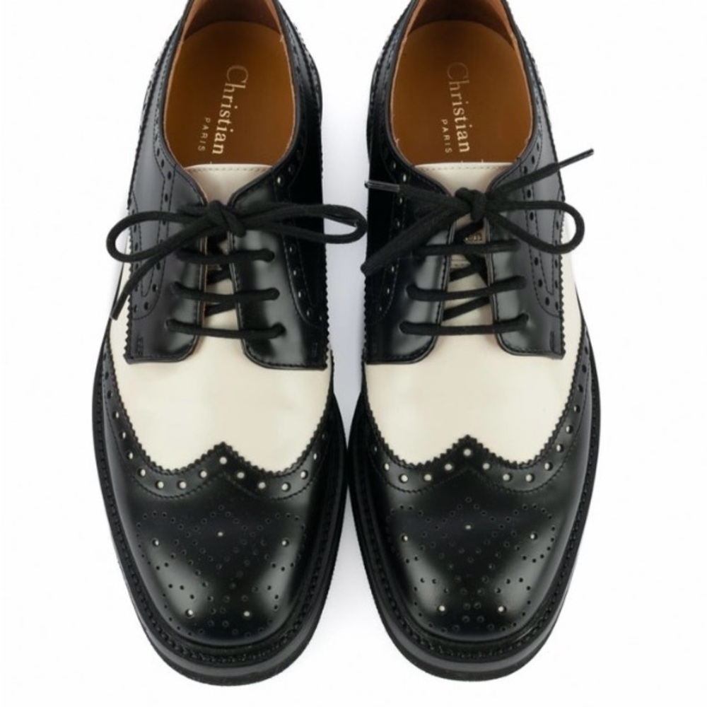 Authentic Dior Teddy-D Black and Cream Women's Oxfords